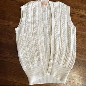 vintage Buccaneer sweater vest cardigan S M Pima cotton